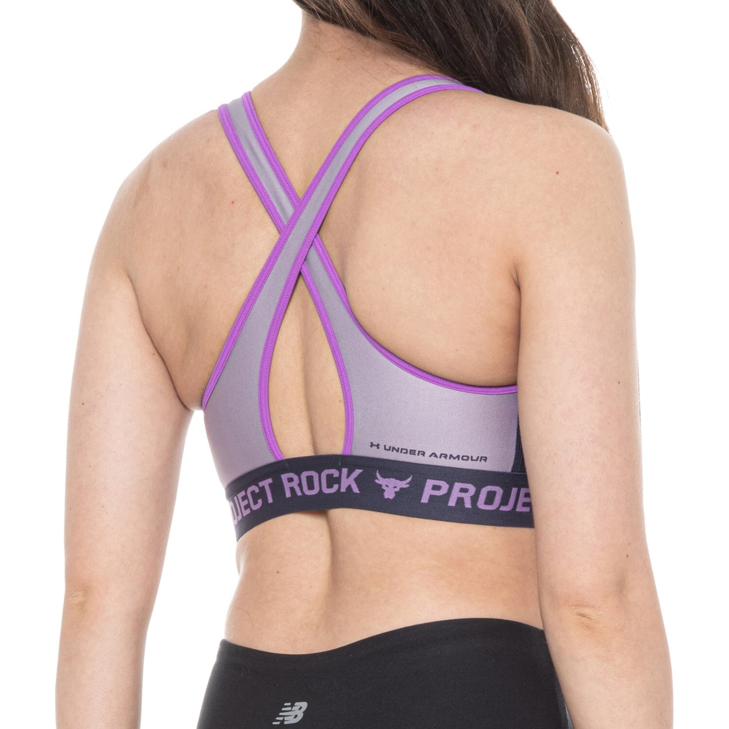M NWT Women’s Under Armour Project Rock Disrupt Crossback Mid Impact Sports Bra