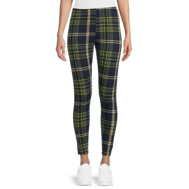 No Boundaries Juniors Ankle Leggings, Size L (11-13) Plaid