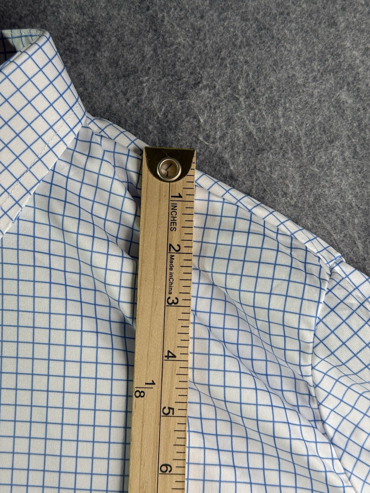 Collars & Co Polo Shirt Mens Large Relaxed Blue & White Check Dress Collar NWT