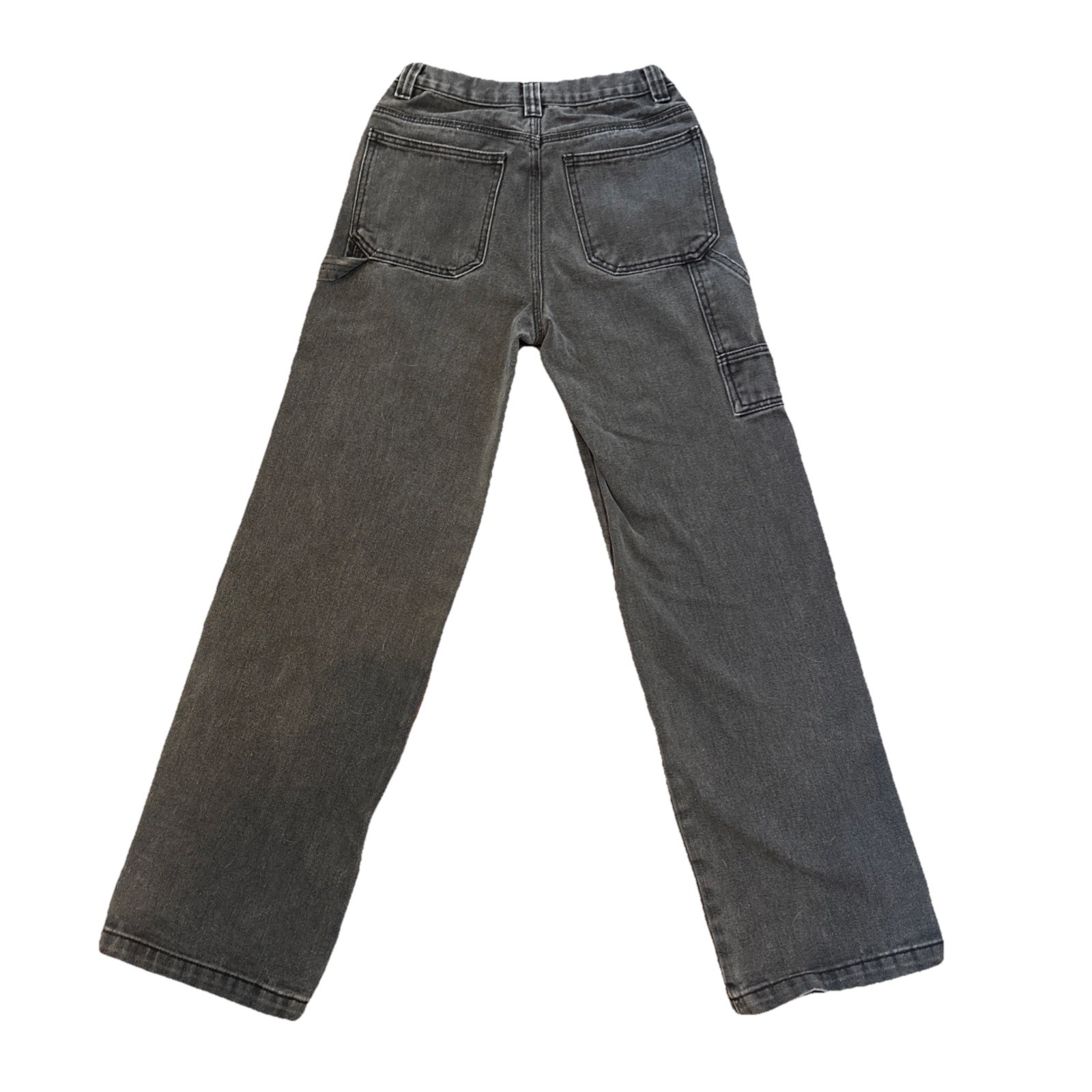 Brandy Melville Black Carpenter High Rise Straight Leg Jeans Sz 25×31”