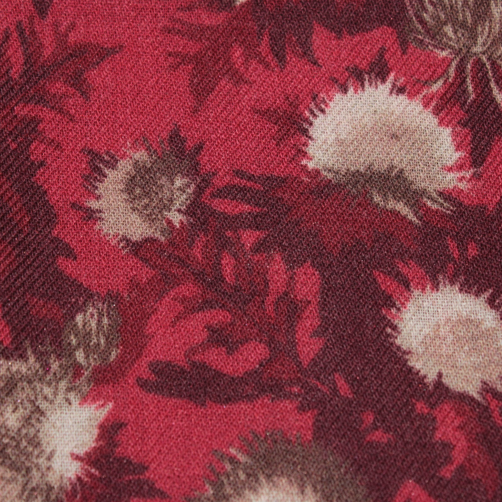 Roda NWT Wool / Silk Blend Pocket Square In Red / Cream / Brown Floral Print