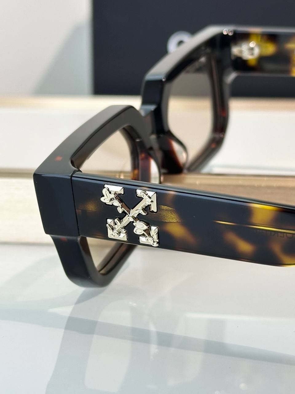 Off-White Square Eyeglasses Black Tortoiseshell Frame Luxury Designer Glasses Un