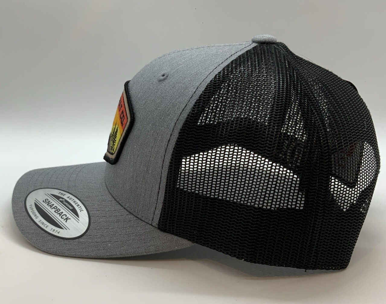 Red Dirt Hat Deer Hunter Patch Grey/ Black Mesh Trucker Patch Cap RDHC- 114
