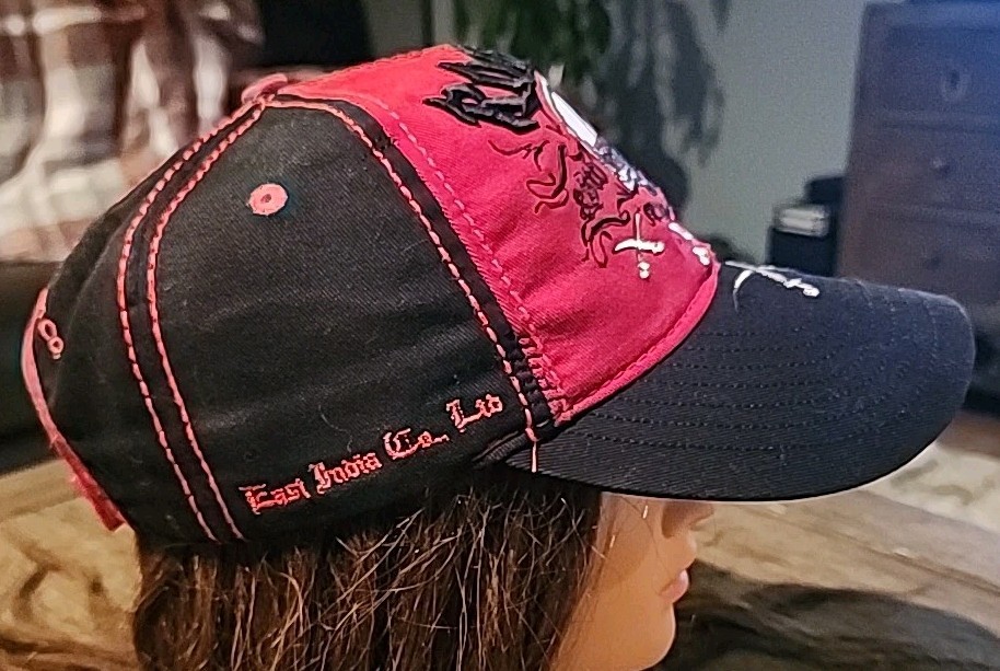 Rogue Skull East India Trading Co. Hat Baseball Cap Y2k Style Grunge Black/Red