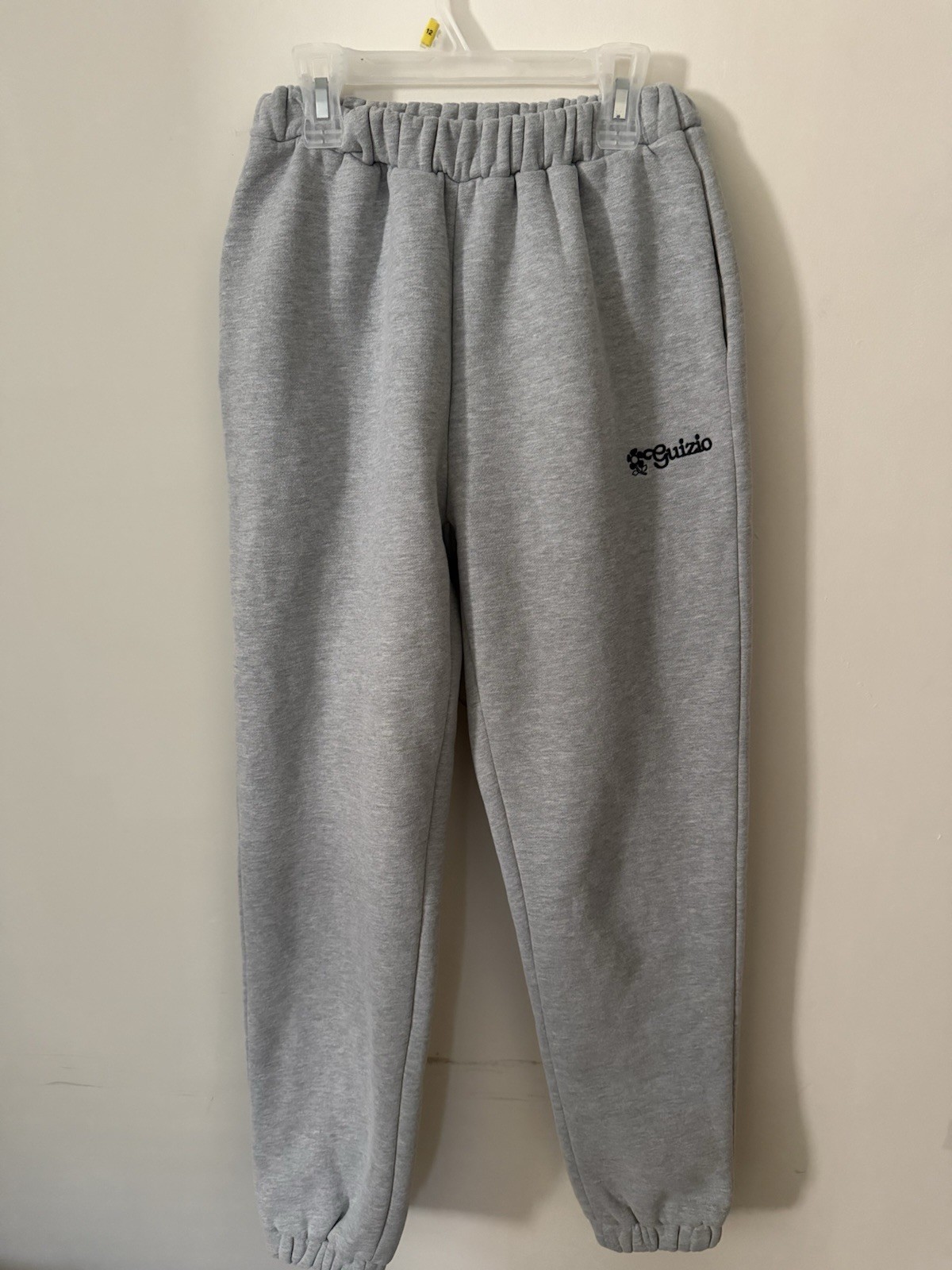Guizio Women’s Gray Solid Jogger Sweatpants Cotton/Polyester Hand Wash