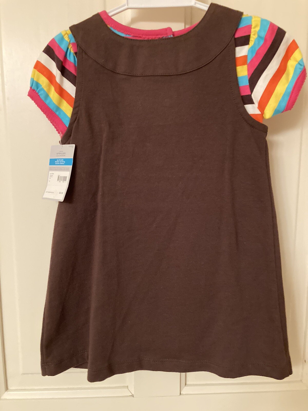 NWT Carter’s 24M girls Infant Brown Jumper Set birds applique Rainbow Bodysuit