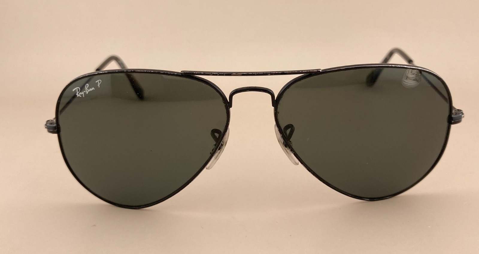 Ray Ban Sunglasses Black Aviators 59-15-125mm Gray Vintage Lenses SEE*