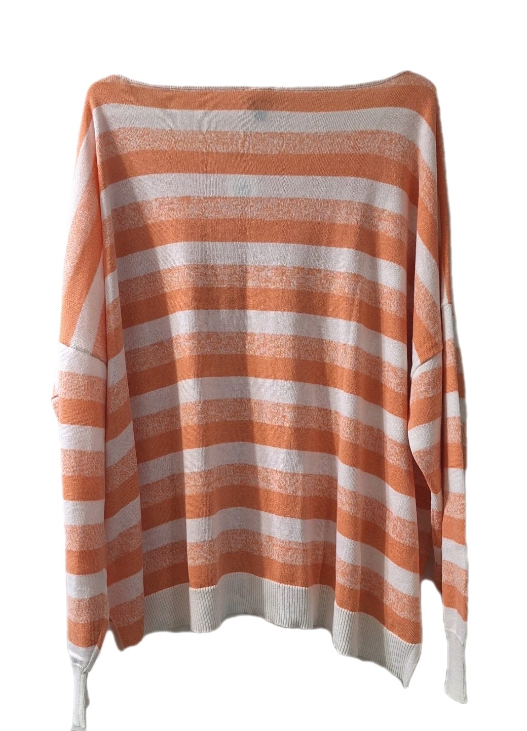 NEW Cabi Swish Pullover Sweater XL Boxy Beachy Creamsicle Striped Resort Linen B