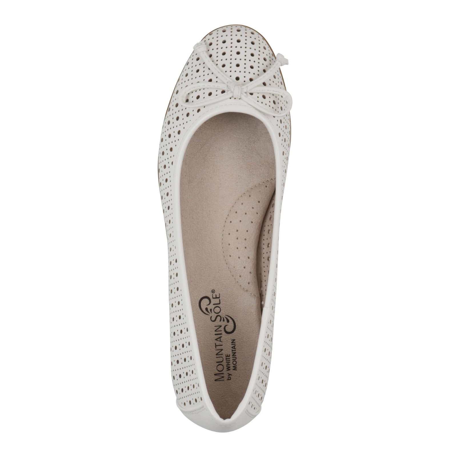 Ballet Flat Shoe, Womens Size 7 or 8 White, Perforated, BRAND NEW