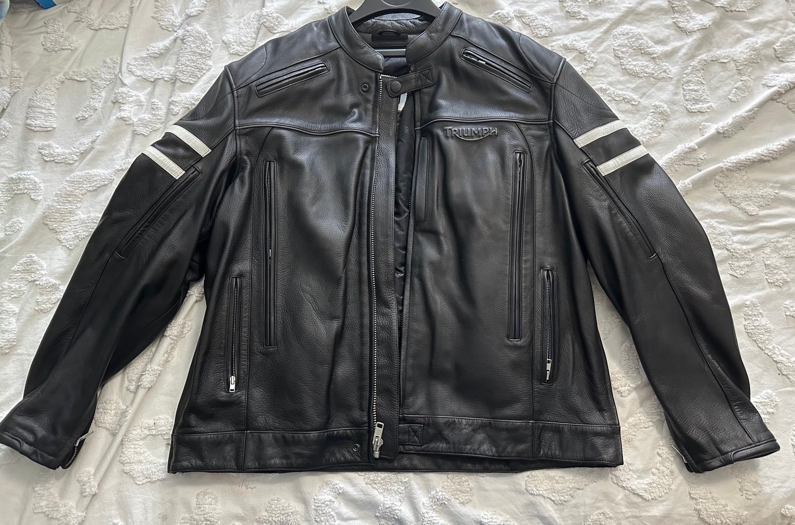 Triumph Cafe Racer Leather Jacket Vintage British Motorcycle Style