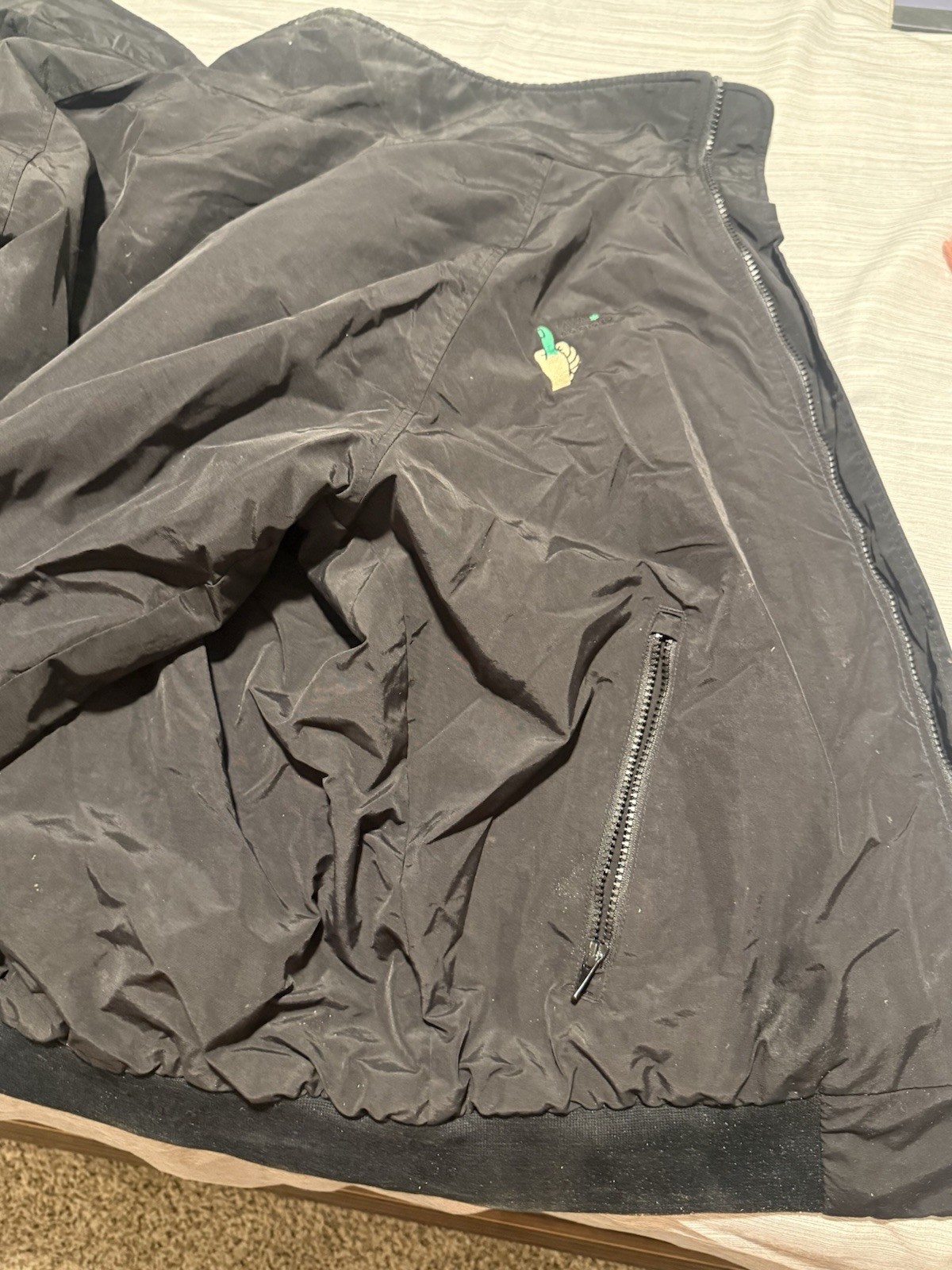 Lawn Doctor Black Embroidered Jacket Lands End Medium Men