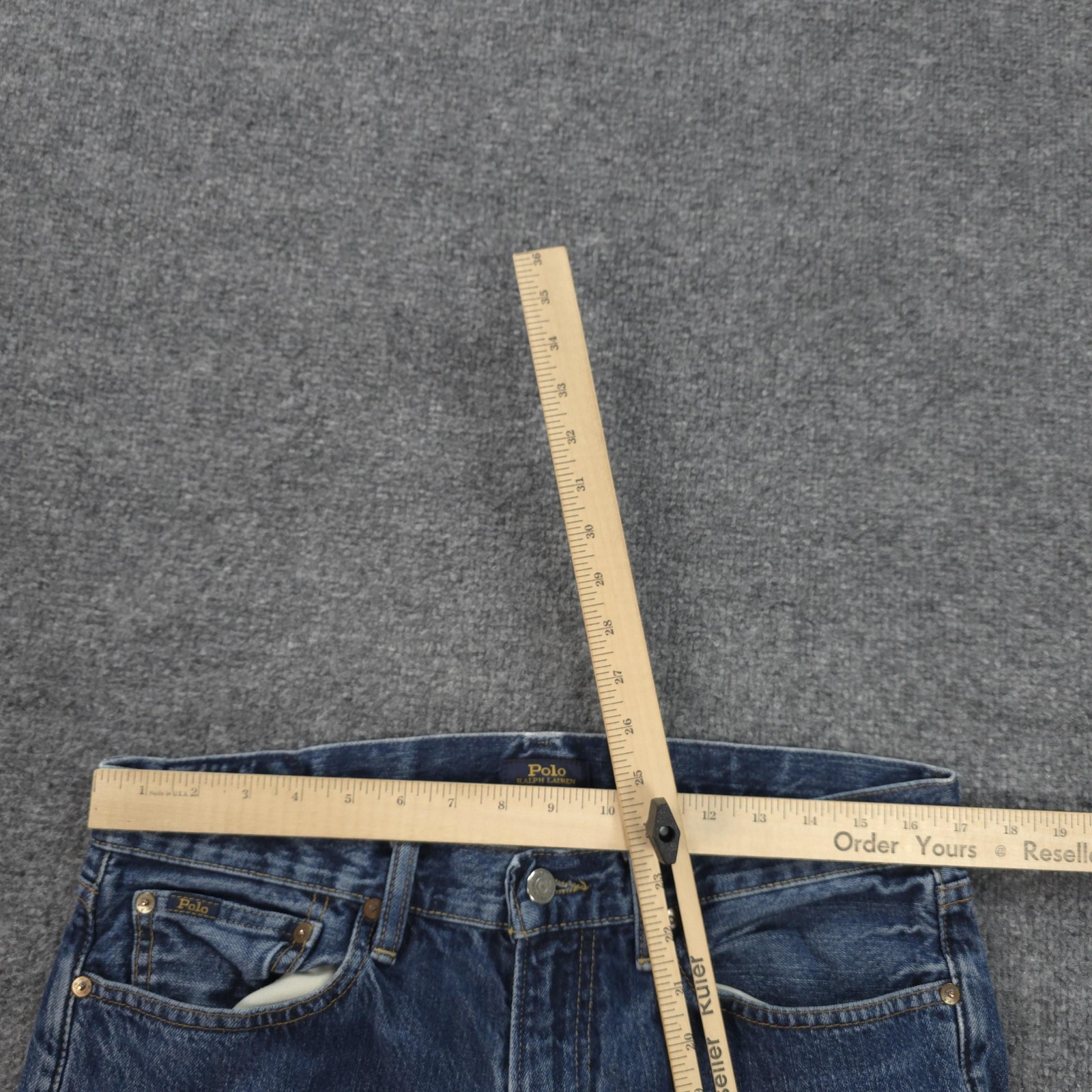 Polo Ralph Lauren Jeans Mens 34×32 Blue Varick Slim Straight Denim Casual Prep