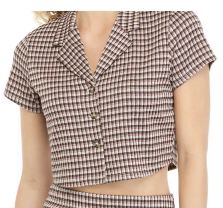 Freshman 1996 plaid cropped top Size L