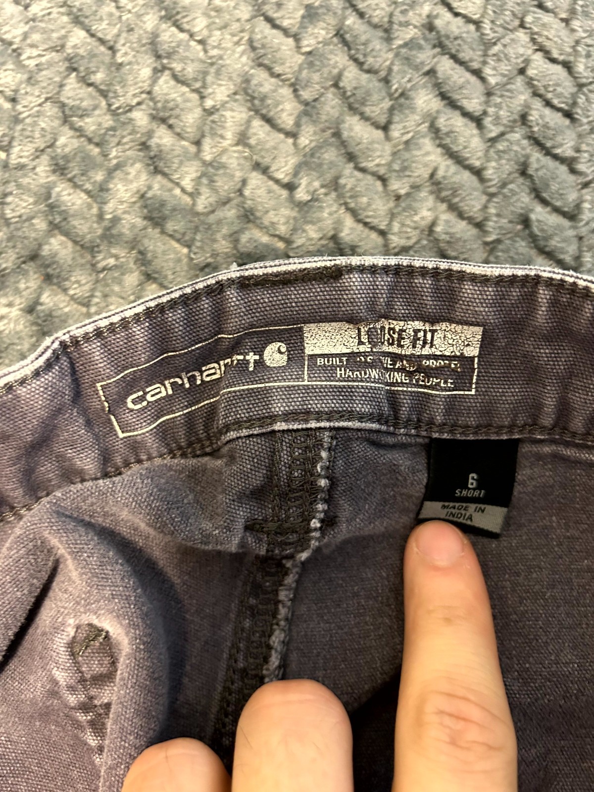 Carhartt Rugged Flex Carpenter Pants Women 6S Gray Stretch Hammer Loop Loose Fit