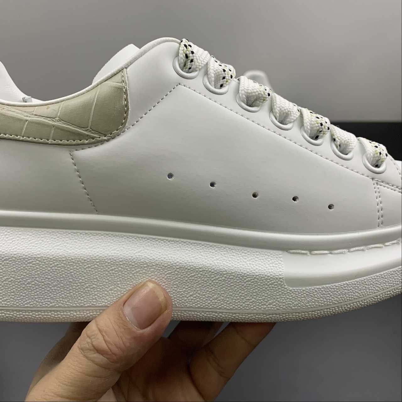 Alexander McQueen Oversized Sneaker “Beige Croc Heel” Men/Women Casual Shoes