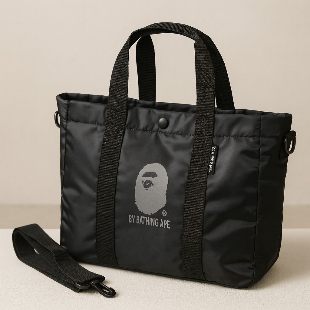 A Bathing Ape BAPE Lucky Bag Lightweight Handbag Travel Bag Black