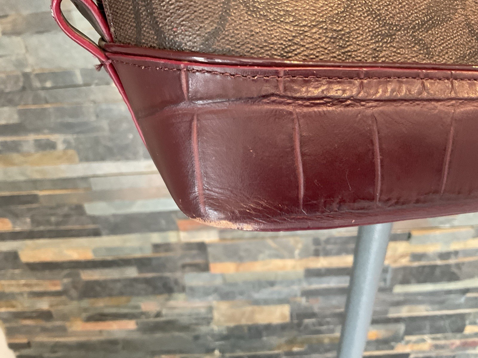 COACH Sierra Stachel With Snake Skin Look Trim Crossbody/hand