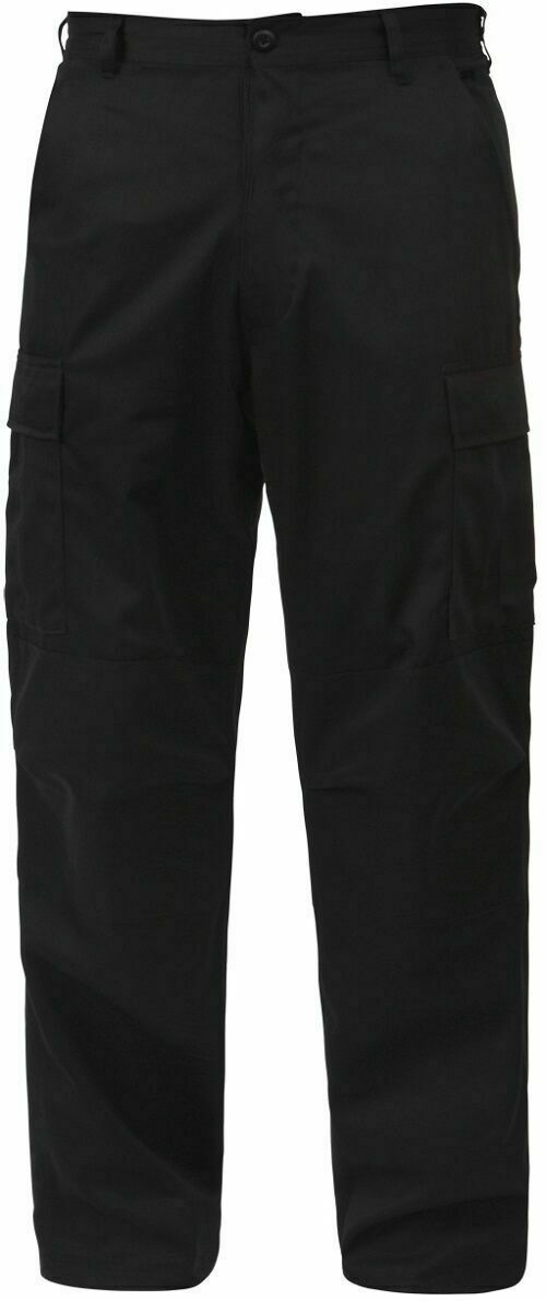 ROTHCO 2971 BLACK MENS BDU CARGO PANTS Relaxed Fit Zipper Fly SIZE S TO 5X