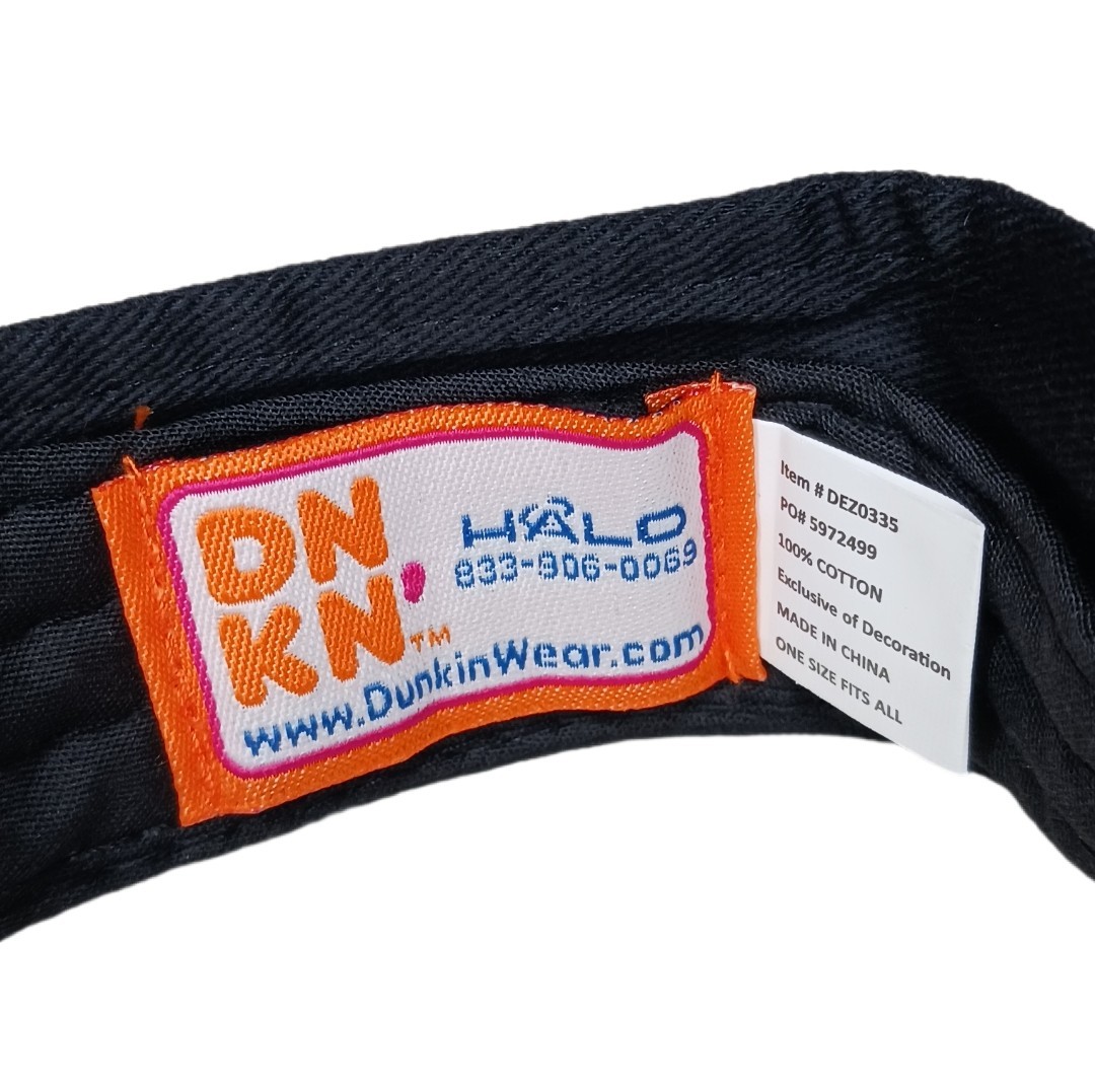 Dunkin’ Donuts Black Work Visor Hook And Loop Adjustable DNKN’ Logo Lot Of 2