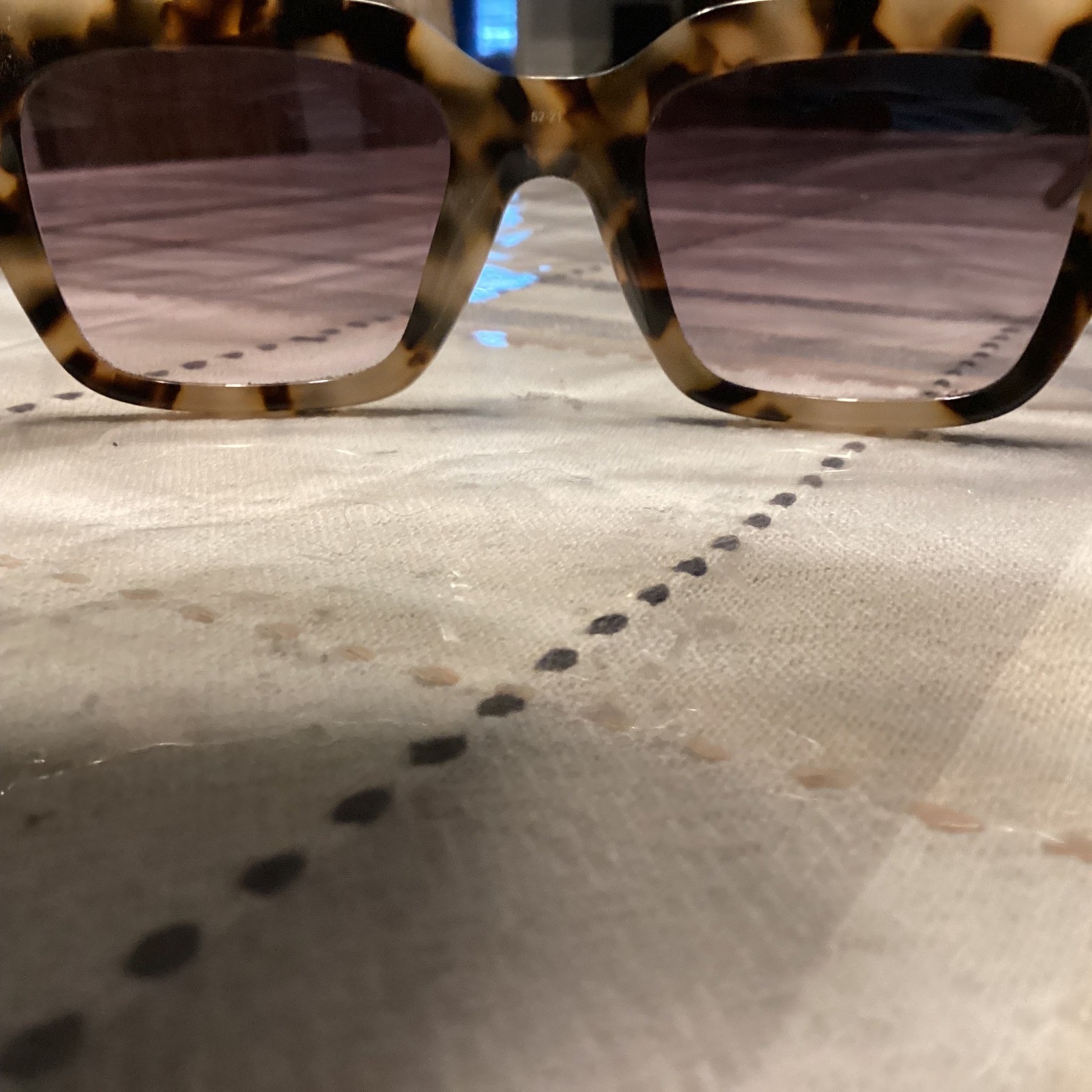 Brighton Contempo Dot Tortoise Square Sunglasses Purple Gradient Lens Handmade
