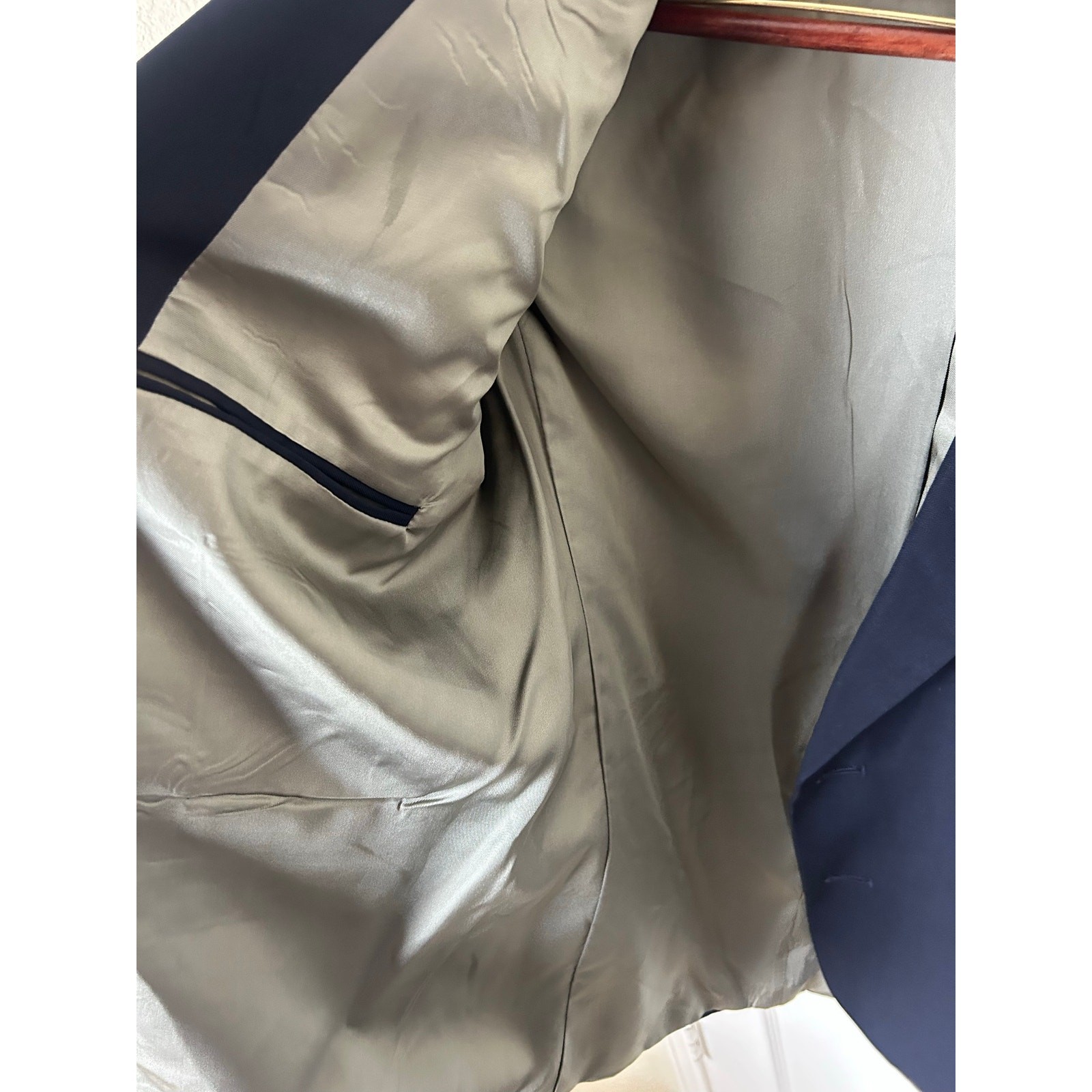 Givenchy Monsieur Wool Blazer — Solid Navy, 4G Logo 40R US