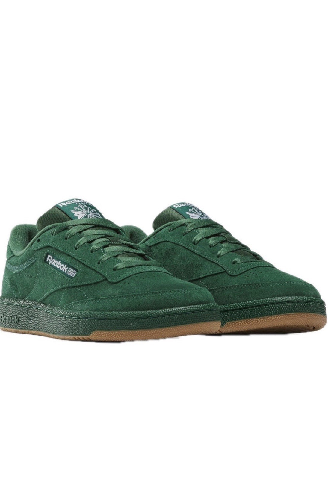 Reebok Classic Green Suede Low-Top Lace-Up Sneakers Gum Rubber Sole