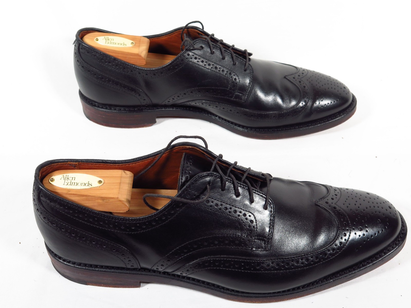 Allen Edmonds Player’s Shoe Full Brogue Wingtip Derby in Black Calf, 11 D