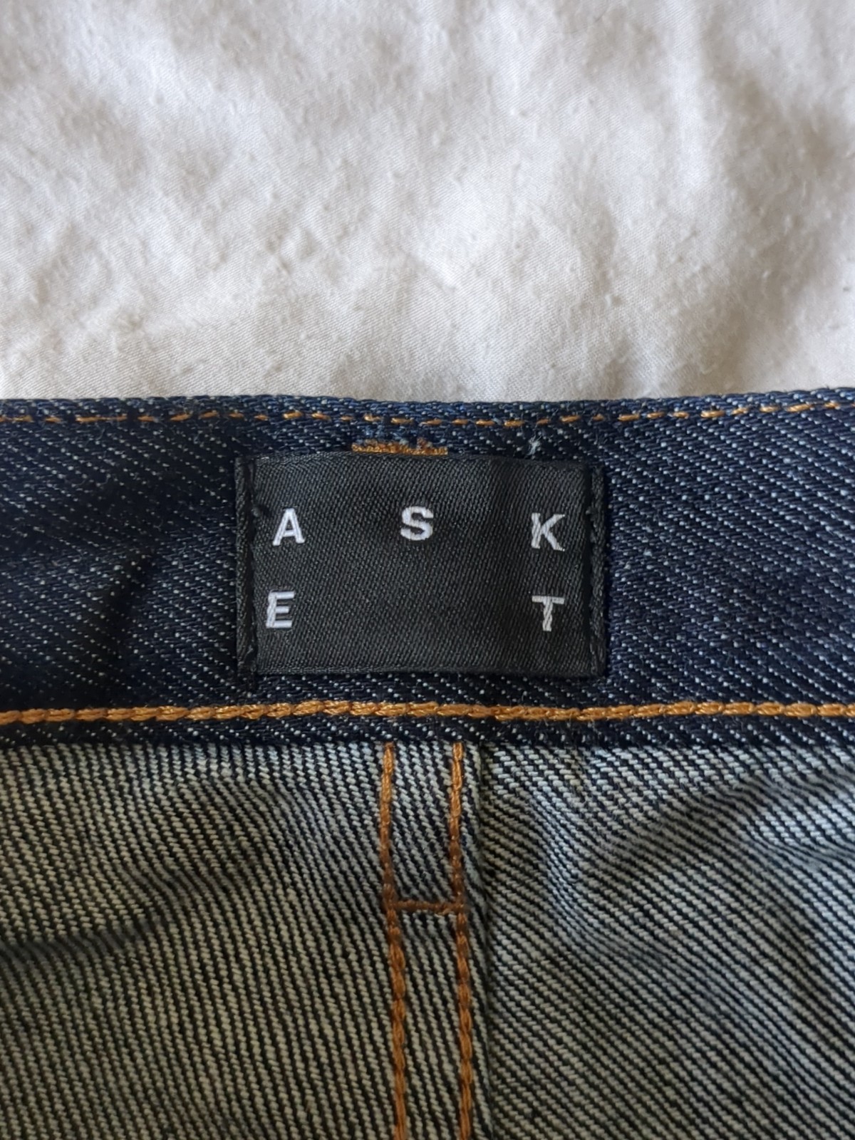 ASKET Slim Raw Denim Jeans Button Fly Sz 30 Dark Wash Blue 30X28 Italy Made