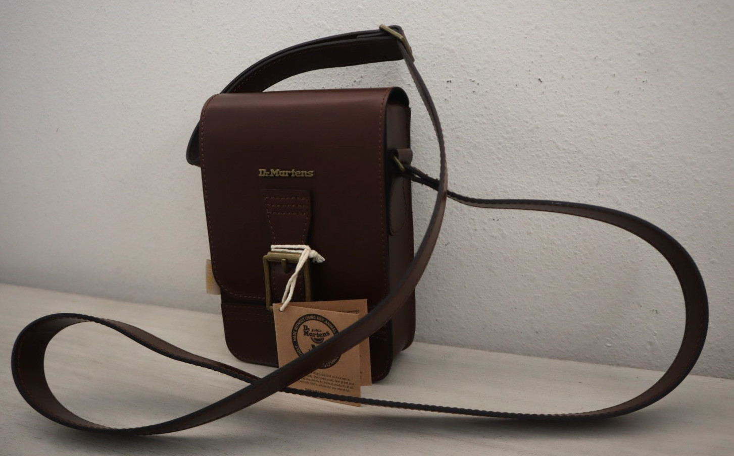 Dr Martens Brown Vegan Leather Reporter Norfolk Flat Shoulder/Crossbody Bag