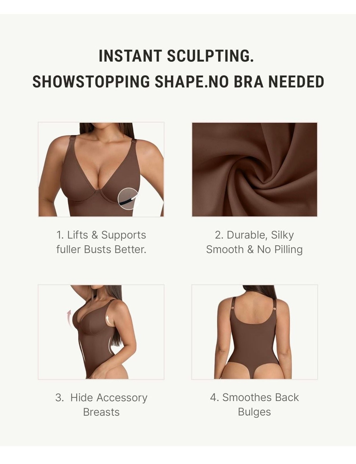 FeelinGirl Women’s Sculpting Underwire Thong Bodysuit