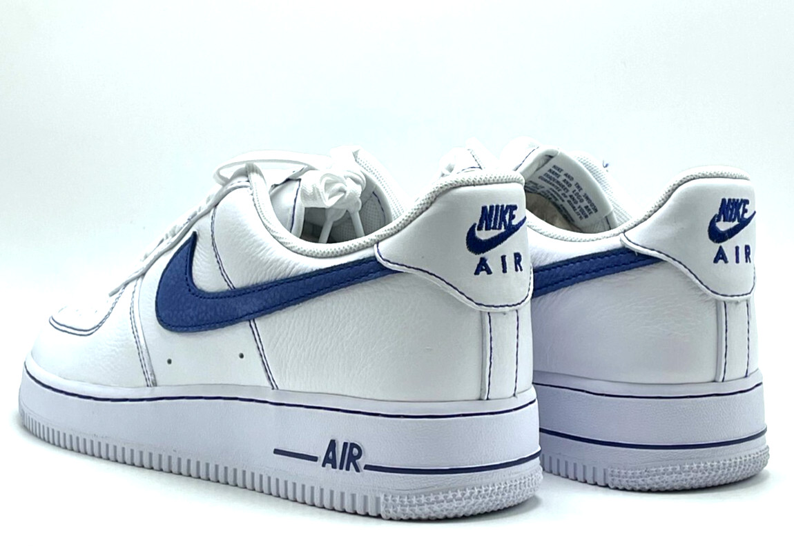 *NEW* MEN Nike Air Force 1 ’07 LV8 White / Deep Royal Blue (HQ2037 100) 👍