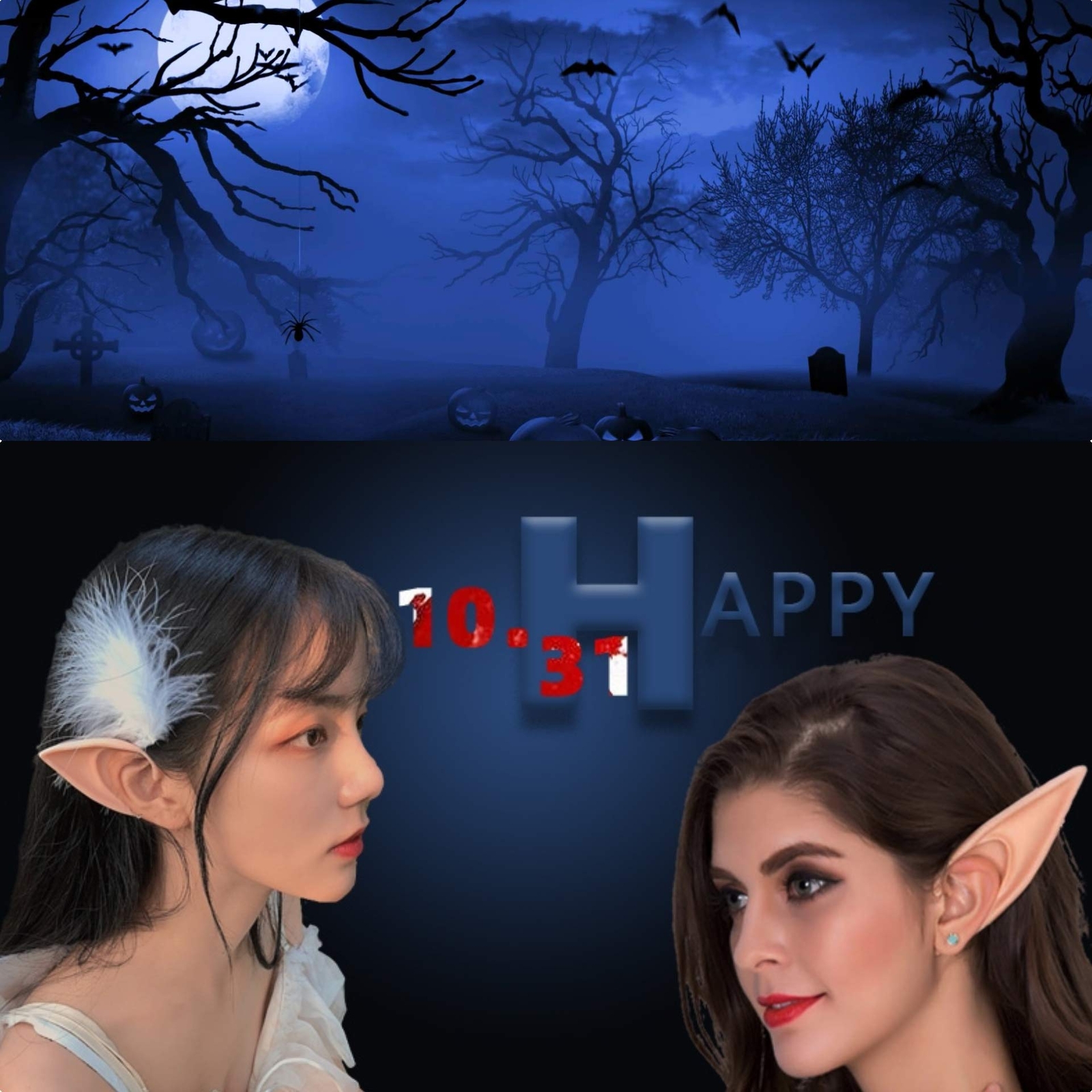 2 Pairs Halloween Elf Ears – Medium and Long Style Cosplay Fairy Pixie Elf Ears