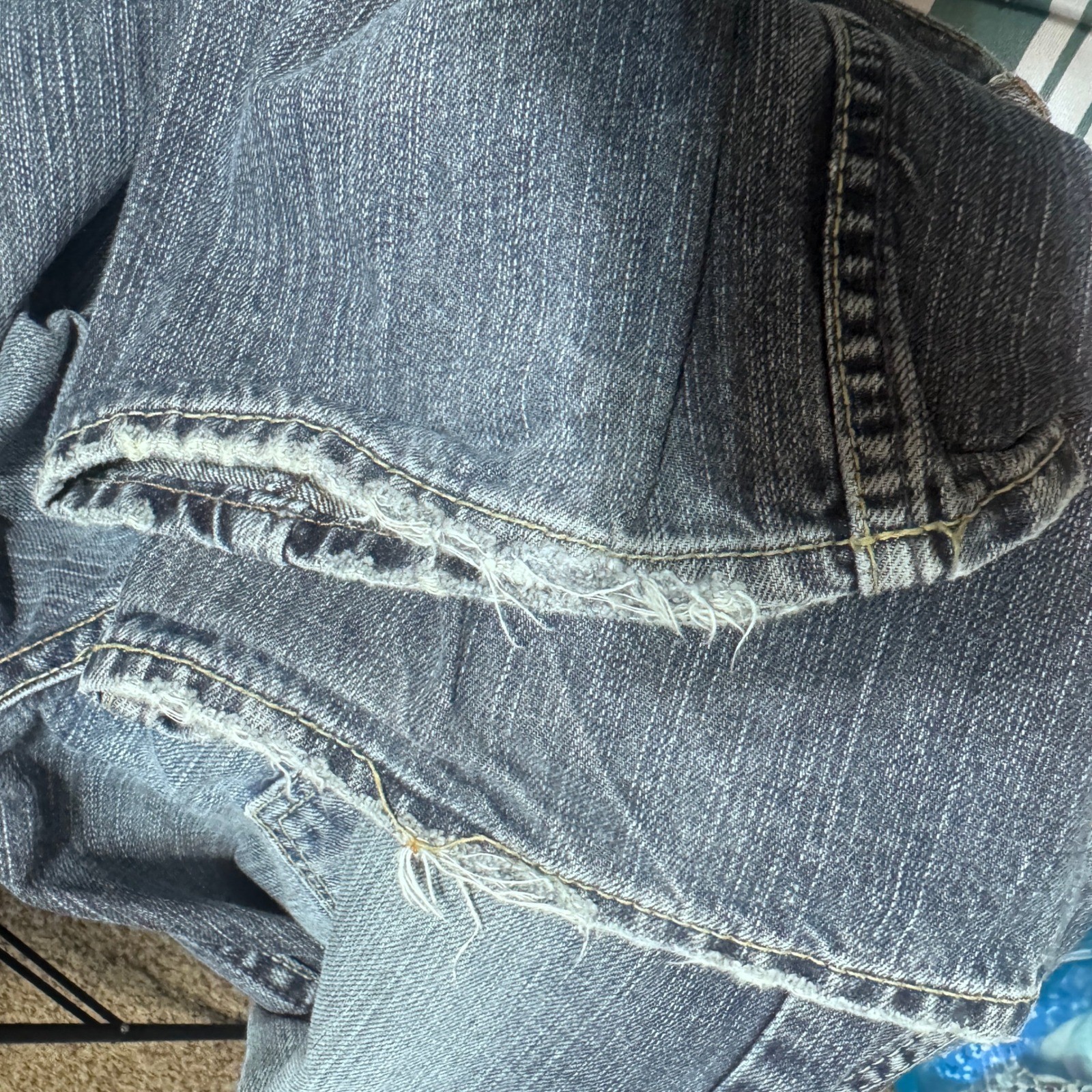 American Eagle Low Rise Bootcut Jeans Medium Wash Y2K Grunge 26×27