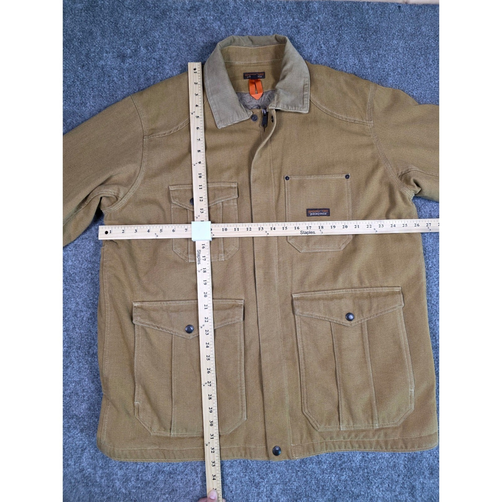 Patagonia Iron Forge Hemp Canvas Barn Coat Mens XL Tan Brown Work Jacket