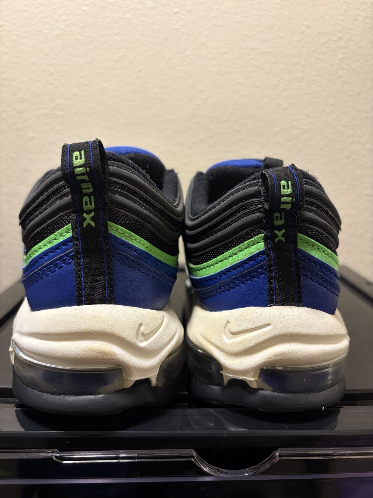 Nike Air Max 97 Royal Blue Neon Men’s Low Top Lace-Up Cushioned CW5419-400