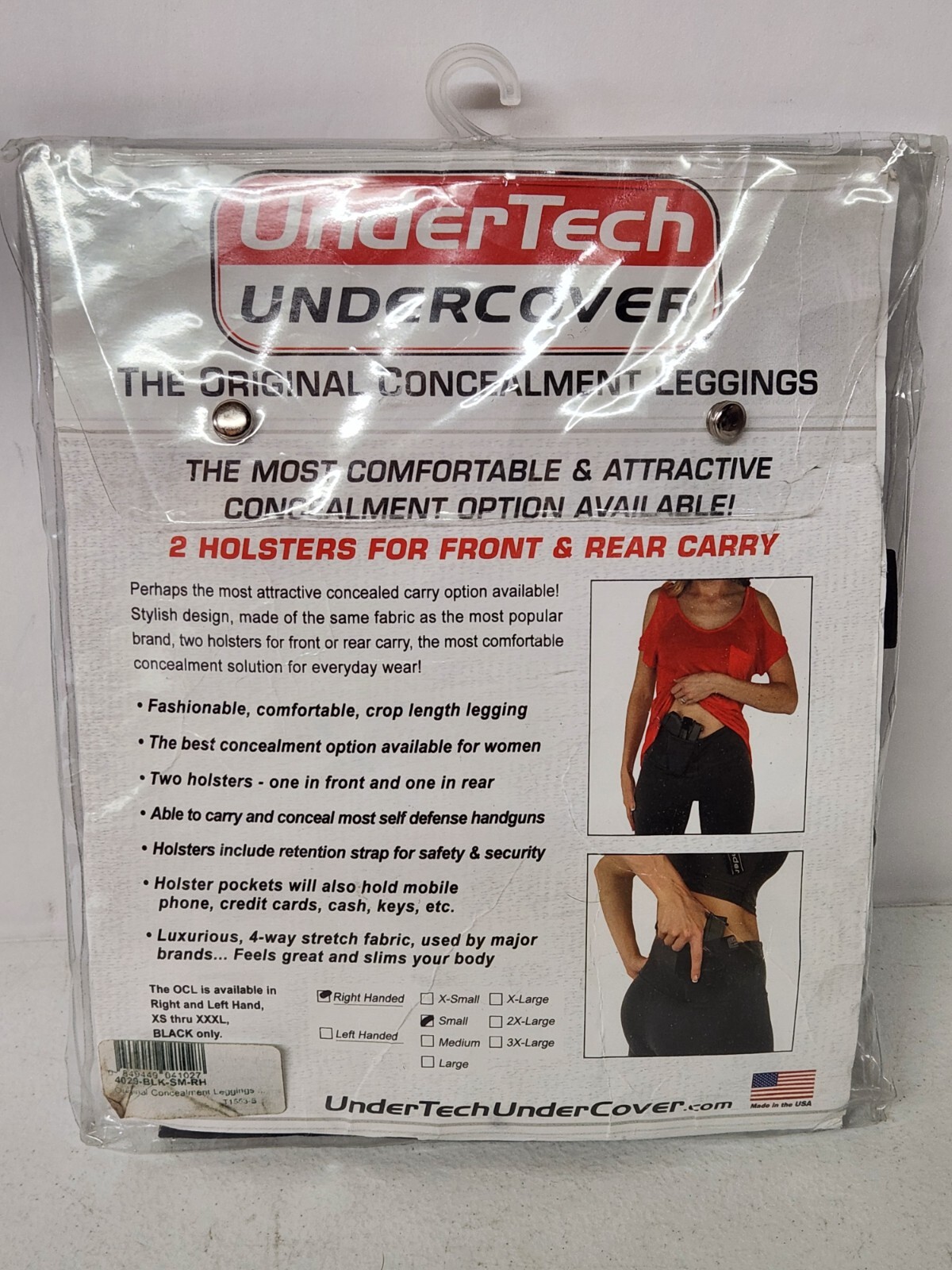 UnderTech Undercover Concealment Leggings Women’s Size S Black Made USA
