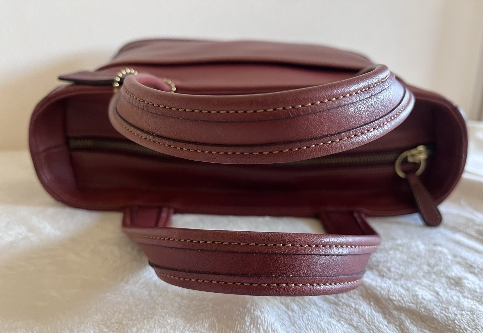 Coach Vintage Bleecker Satchel 9303 Rare Burgundy Leather Tote Bag Made in USA