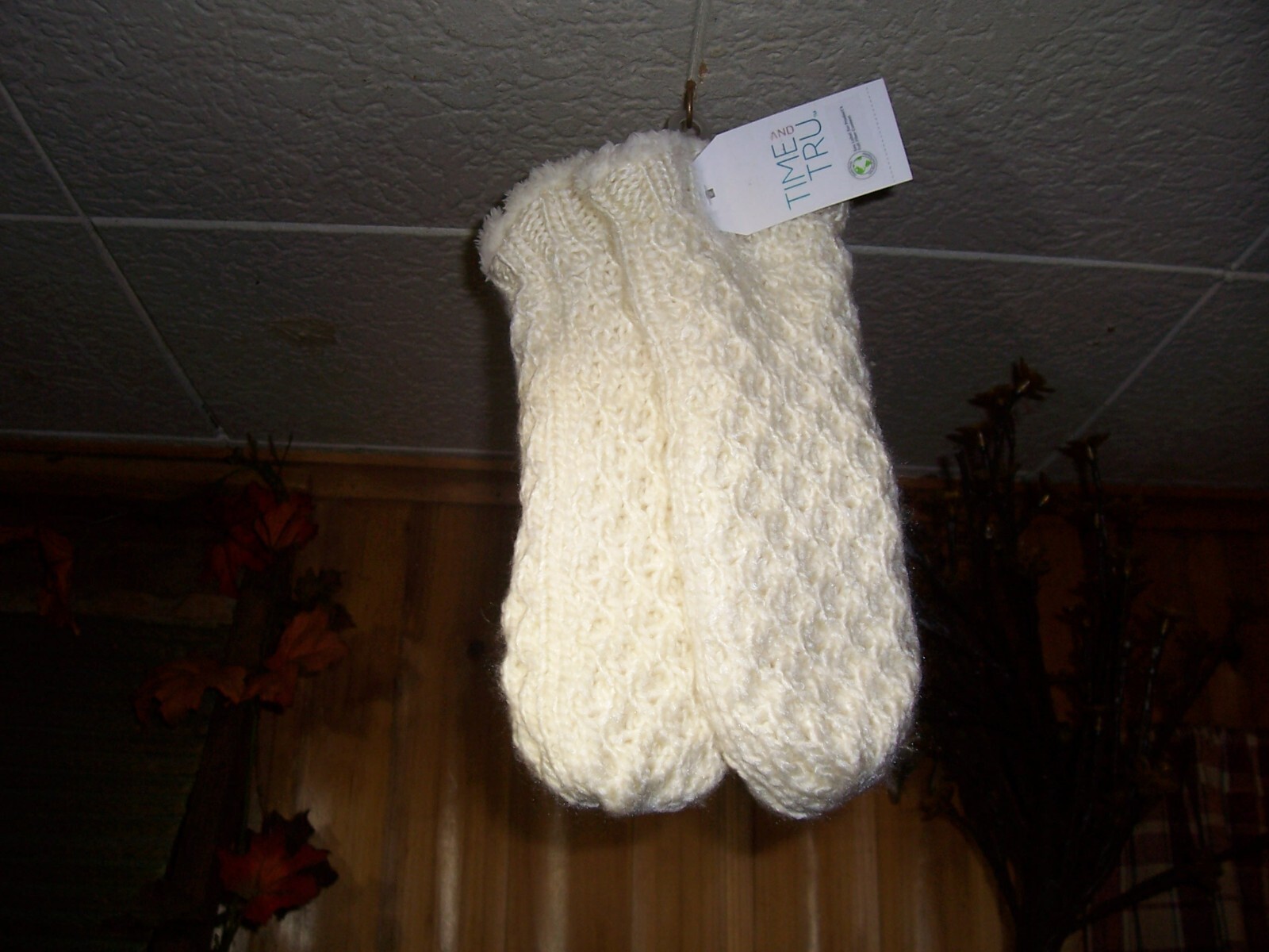 TIME AND TRU LADIES SHERPA LINED MITTENS ONE SIZE 10.5 INCHES STYLISH WARM THICK