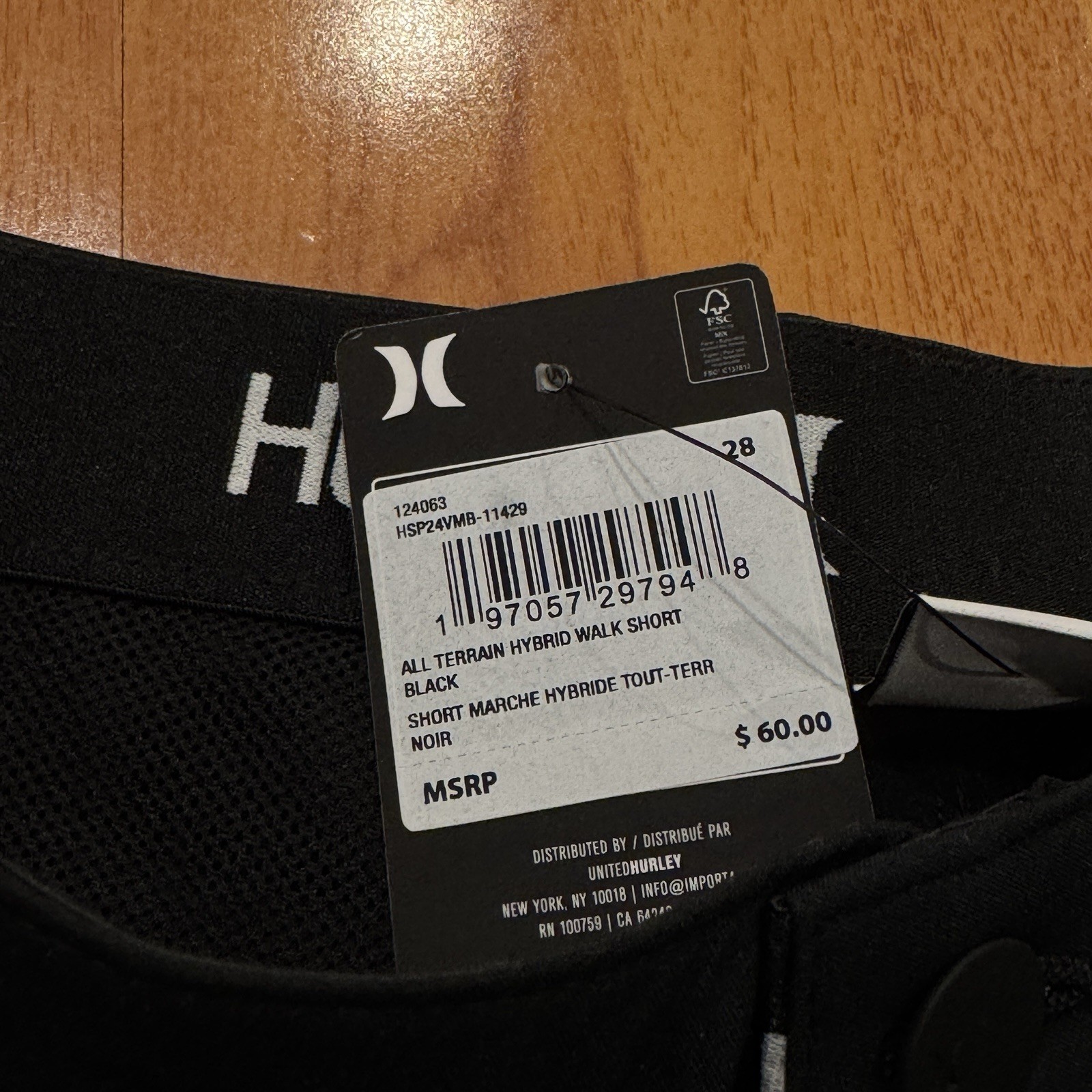 Hurley All Terrain Hybrid Walk Short Black Sz 28 9.75 IN Inseam 20 IN Outseam