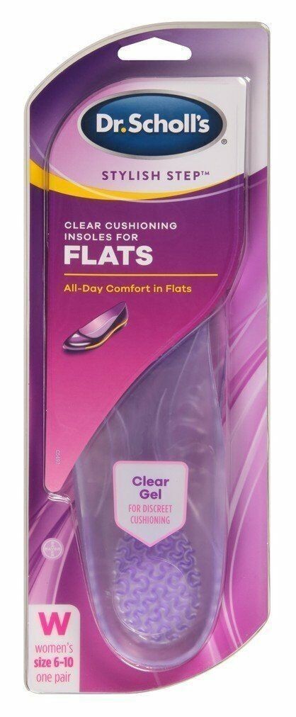 Dr. Scholl’s Stylish Step Clear Cushioning Insoles For Flats Women’s Size 6-10