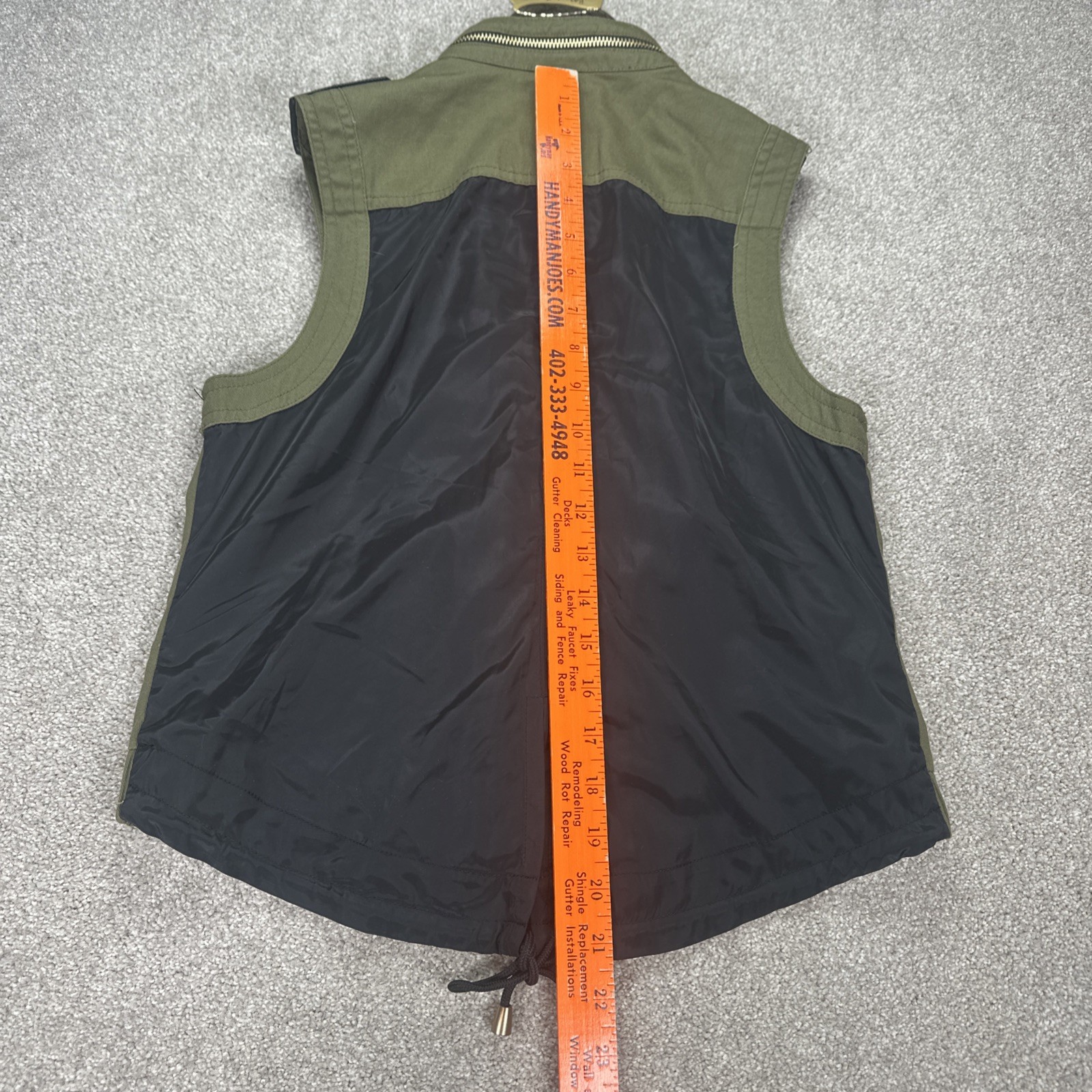 Princess Vera Wang Gold Zip Up Vest Green Small Grunge Retro Biker Hip Gothic