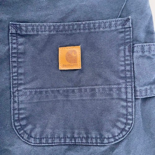 Carhartt Work Pants Mens 40×30 Fits 38×29 Blue Cotton Blend Trousers 5 Pocket