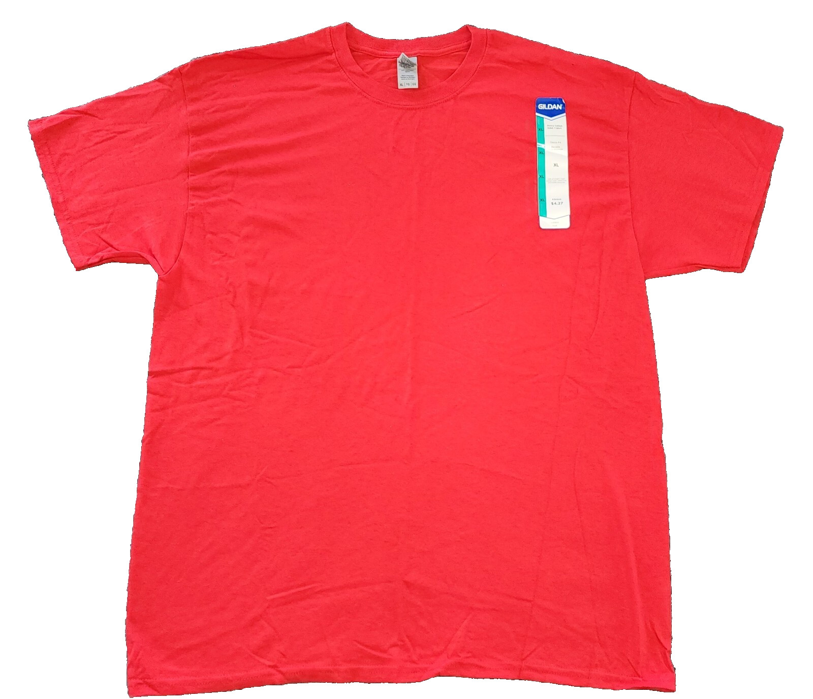 NEW Gildan G5000B Adult Red Classic Fit Heavy Cotton Crew Neck T-Shirt Size XL