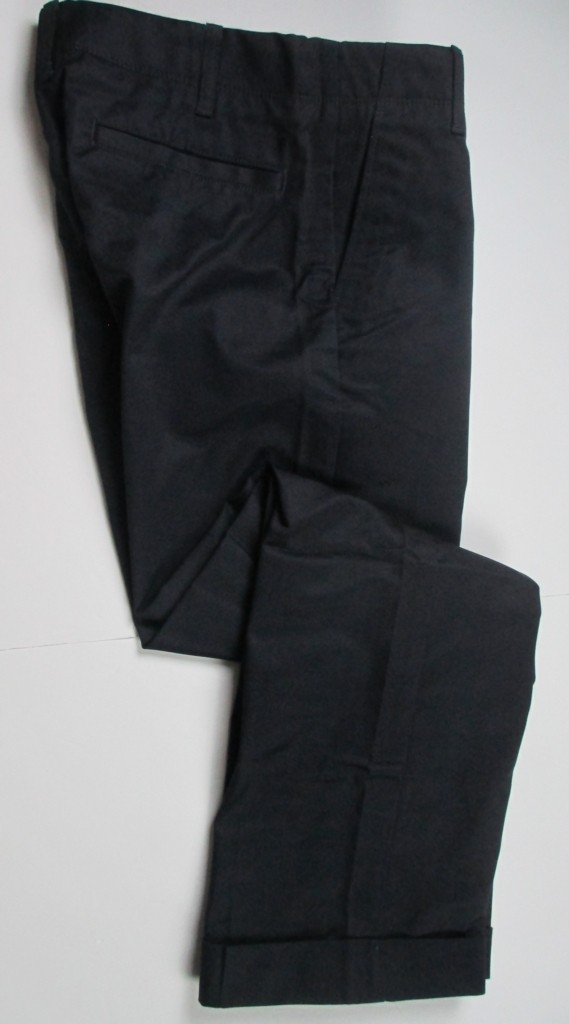 LANDS END True Navy Straight Leg Chino Pants w/Cuffs Junior 0 NEW