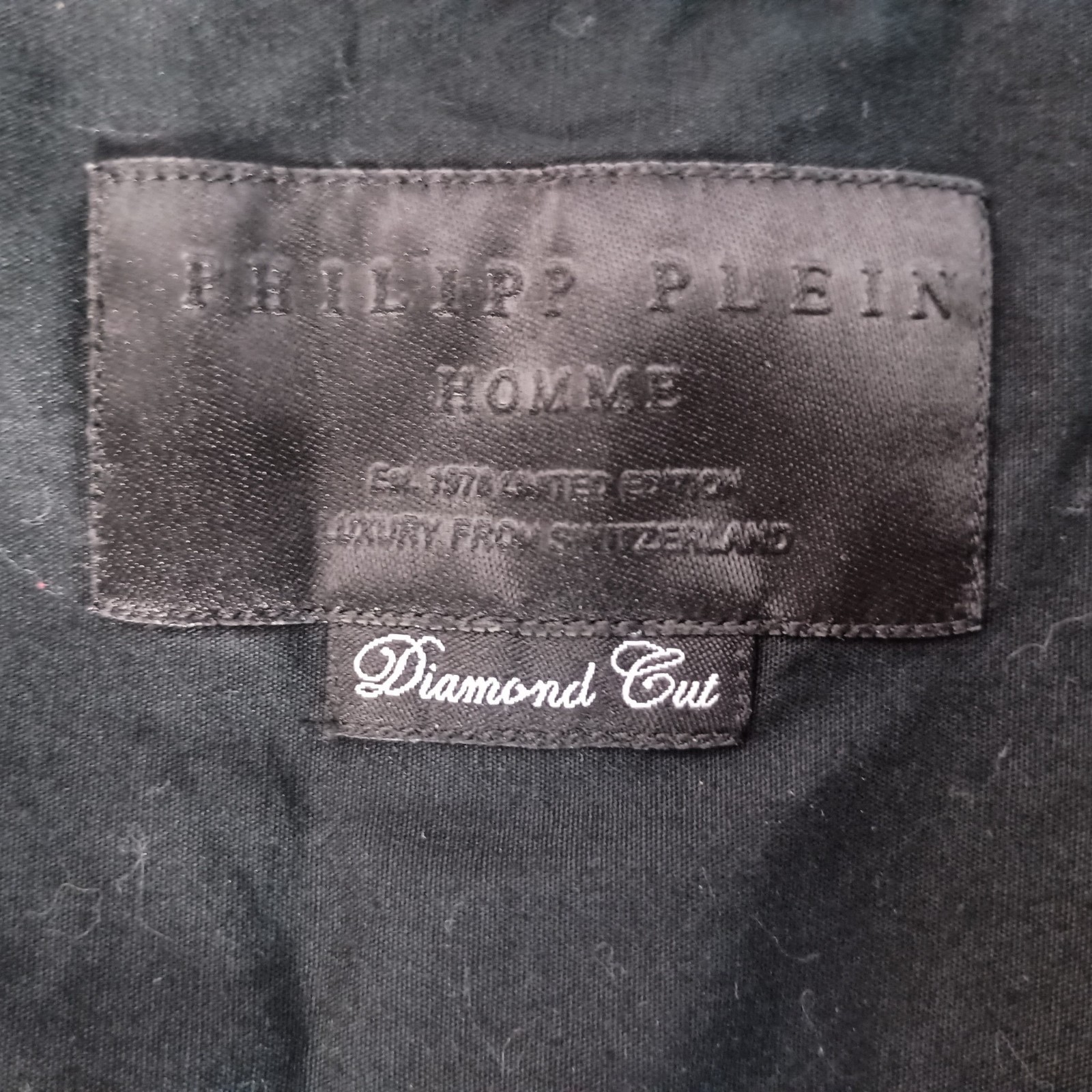 PHILIPP PLEIN Skull Metal Logo Checked Diamond Cut Shirt Red Black Mens Small