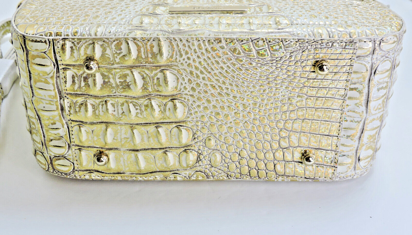 Brahmin Small Ashlee Hologram Gold Melbourne Leathe Satchel Veronica Wallet NWT