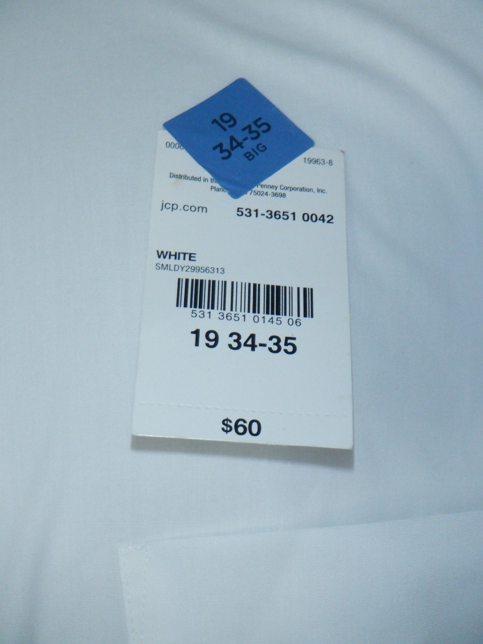 NWT Men’s STAFFORD TRAVEL PERFORMANCE SUPER SHIRT Sz 19 34/35 BIG White LS Shirt