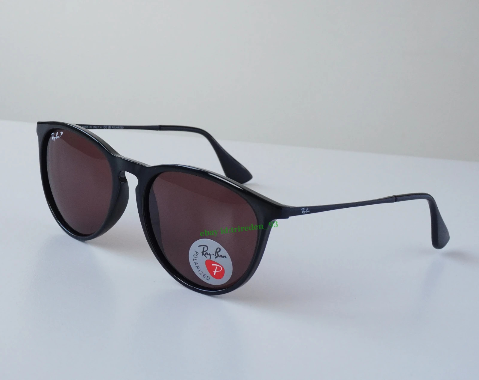 Ray-Ban Erika RB4171 601/5Q Polarized Sunglasses Lens Purple / Black Frames 54MM