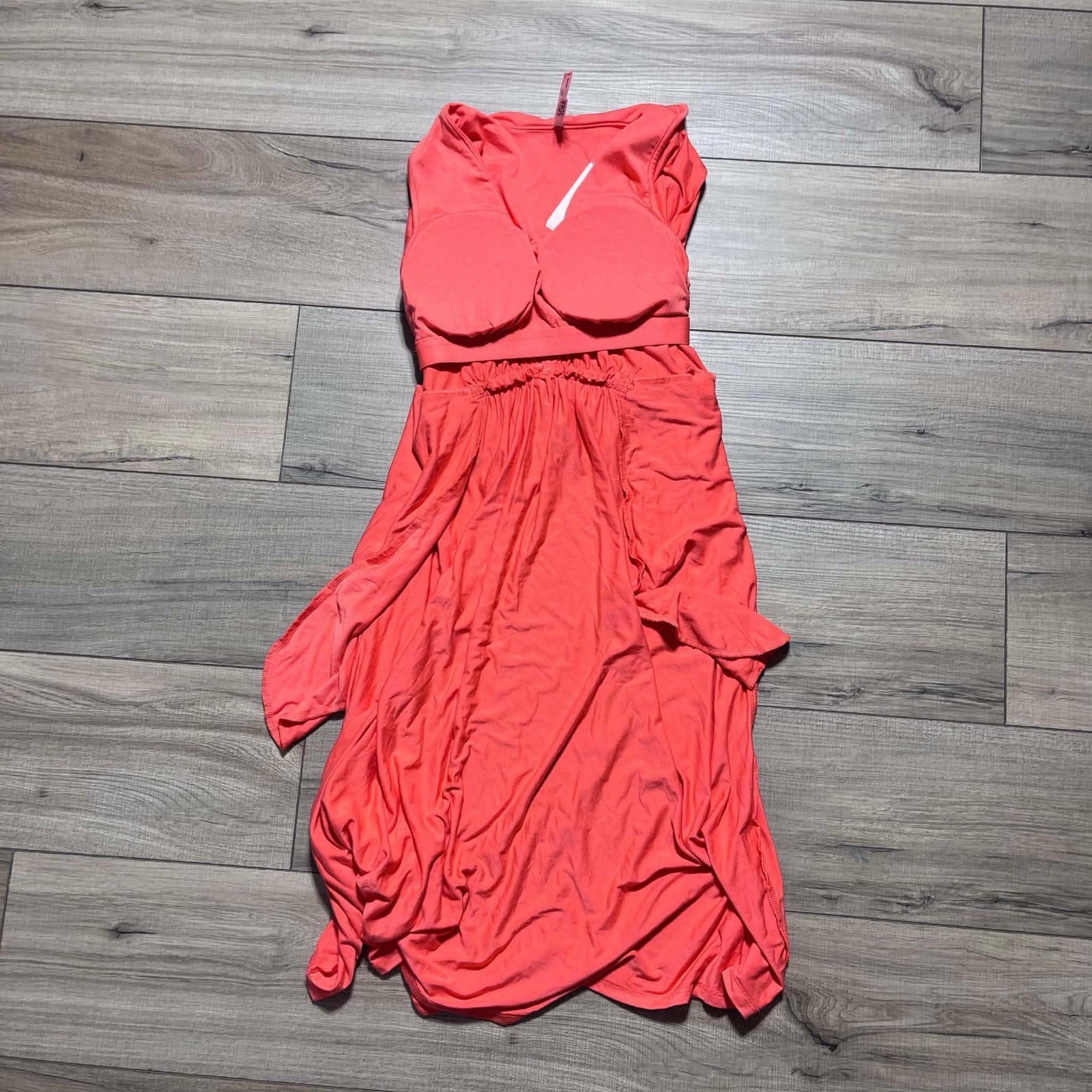 SOMA Womens Soft Jersey Caftan Padded Short Bra Dress Size XS Vivid Coral