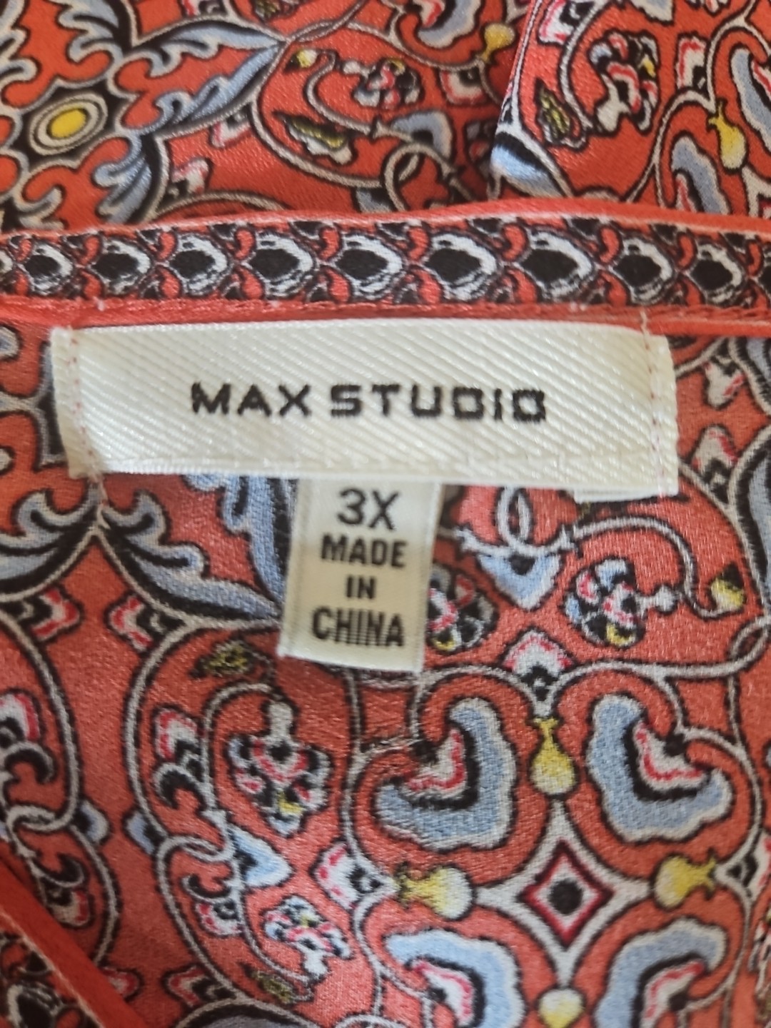 NEW MAX STUDIO Top Women 3X Plus Multicolor Floral S Sleeve Lightweight Blouse